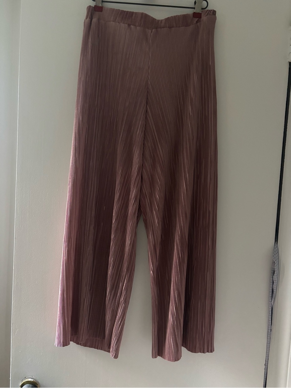 Pull on silky cropped pants